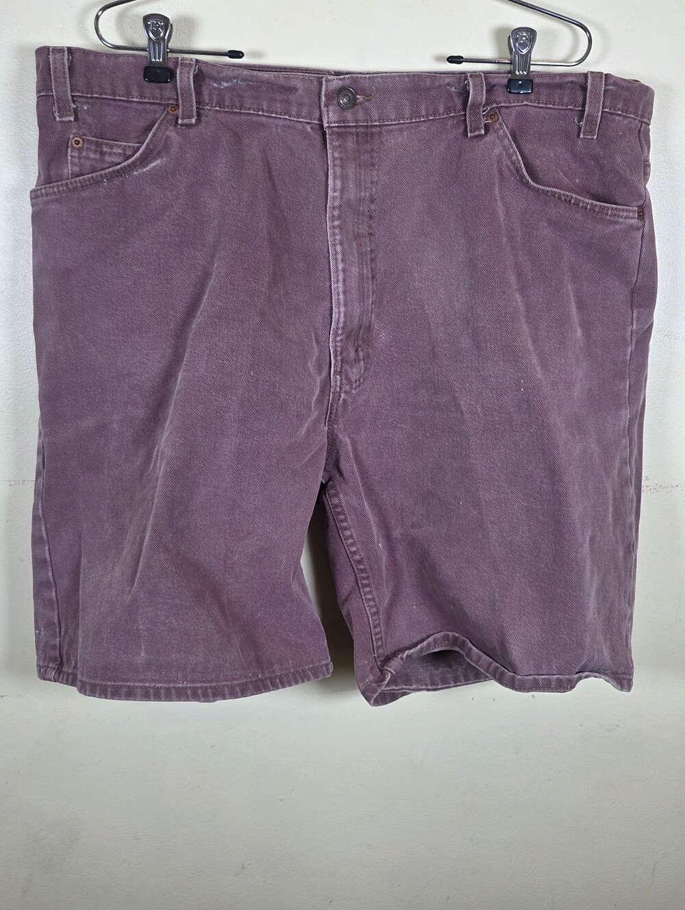 Levi's 550 Denim Shorts Size 42 Vintage Purple Style Wash Rare Orange Tag